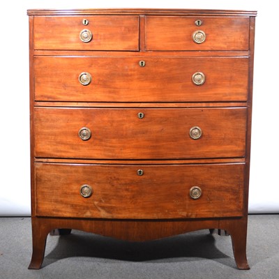 Lot 472 - Victorian mahogany bowfront chest of drawers.