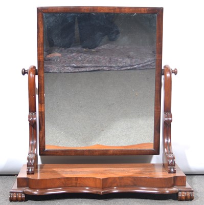 Lot 473 - Victorian mahogany toilet mirror.