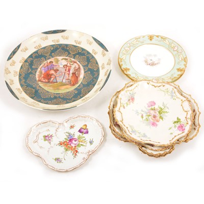 Lot 26 - A selection of plates, including Dresden and Limoges