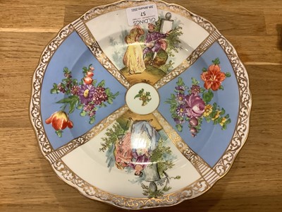 Lot 57 - Two Meissen cabinet plates and a Continental centre bowl
