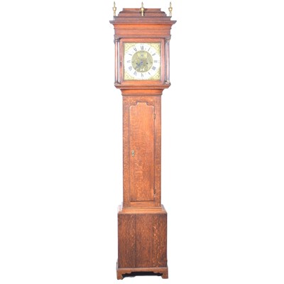 Lot 483 - Oak longcase clock