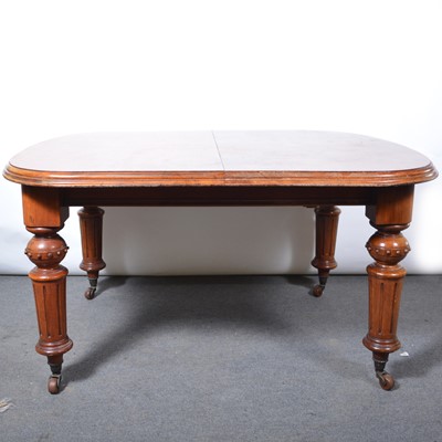 Lot 471 - Victorian mahogany wind-out dining table,.