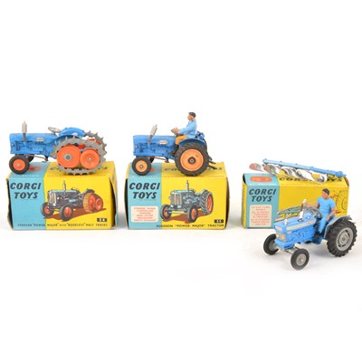Lot 225 - Corgi Toys; four including no.55 Fordson 'Power Major' tractor etc