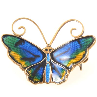 Lot 217 - David Anderson of Norway - a silver-gilt butterfly brooch.