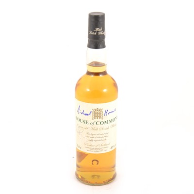 Lot 139 - House of Commons 8 Year Old Malt Scotch Whisky 70cl, signed Michael Howard and possibly David Cameron