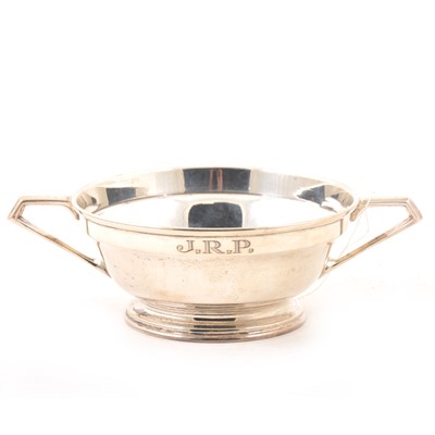 Lot 206 - A silver twin-handled porringer by Cooper Brothers & Sons Ltd, Sheffield 1924