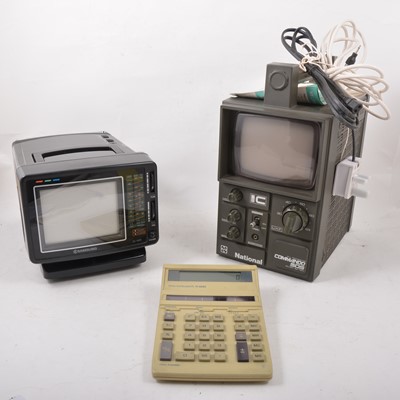 Lot 180 - Vintage portable televisions and calculator.