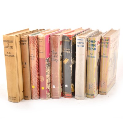Lot 169 - A box of PG Wodehouse books, to include some first editions