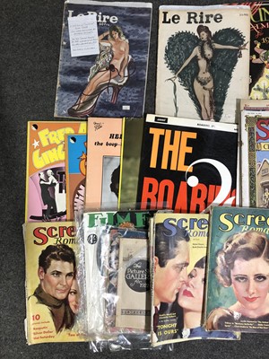 Lot 173 - A box of film and glamour magazines, plus two boxes of film annuals, 1920s to 1940s