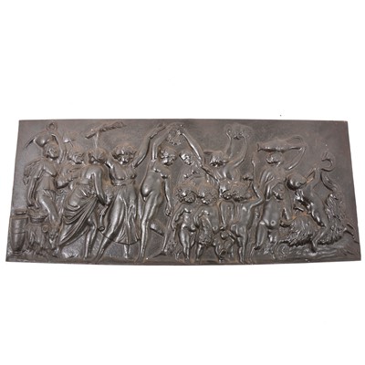 Lot 161 - A cast iron frieze panel, depicting a Bacchanalian procession.