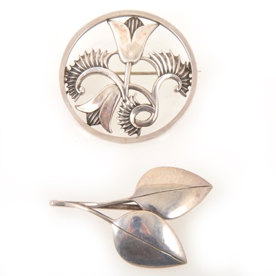 Lot 219 - Two Tarratt of Leicester silver brooches, Geoffrey Bellamy.