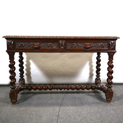 Lot 542 - A Victorian carved oak side table