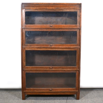 Lot 535 - Globe Wernicke style oak sectional bookcase