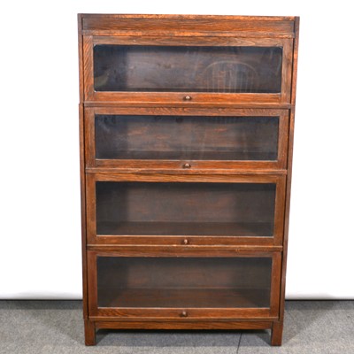 Lot 535 - Globe Wernicke style oak sectional bookcase