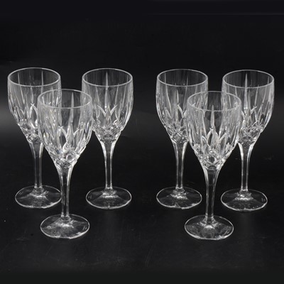 Lot 43 - Set of six Stuart Crystal Redhouse 'Hampton' wine glasses.