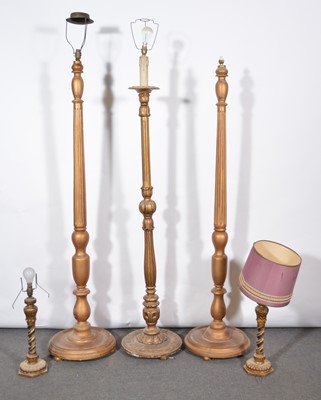 Lot 429 - Pair of table lamps and three standard lamps