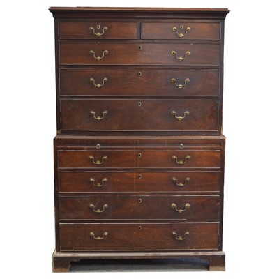 Lot 486 - George III mahogany chest on chest