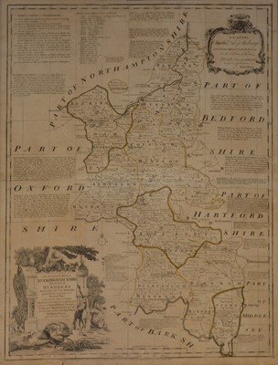 Lot 347 - After Emanuel Bowen, An Accurate Map of Buckinghamshire, Divided into its Hundreds.