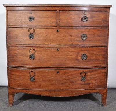 Lot 485 - Victorian mahogany bowfront chest of drawers