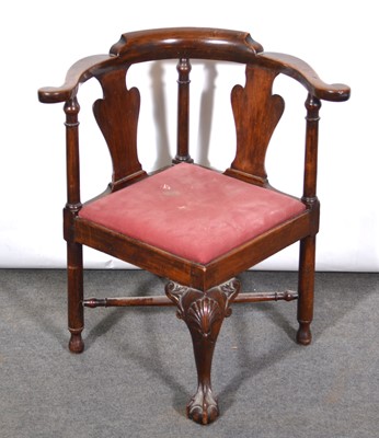 Lot 482 - Victorian mahogany corner chair