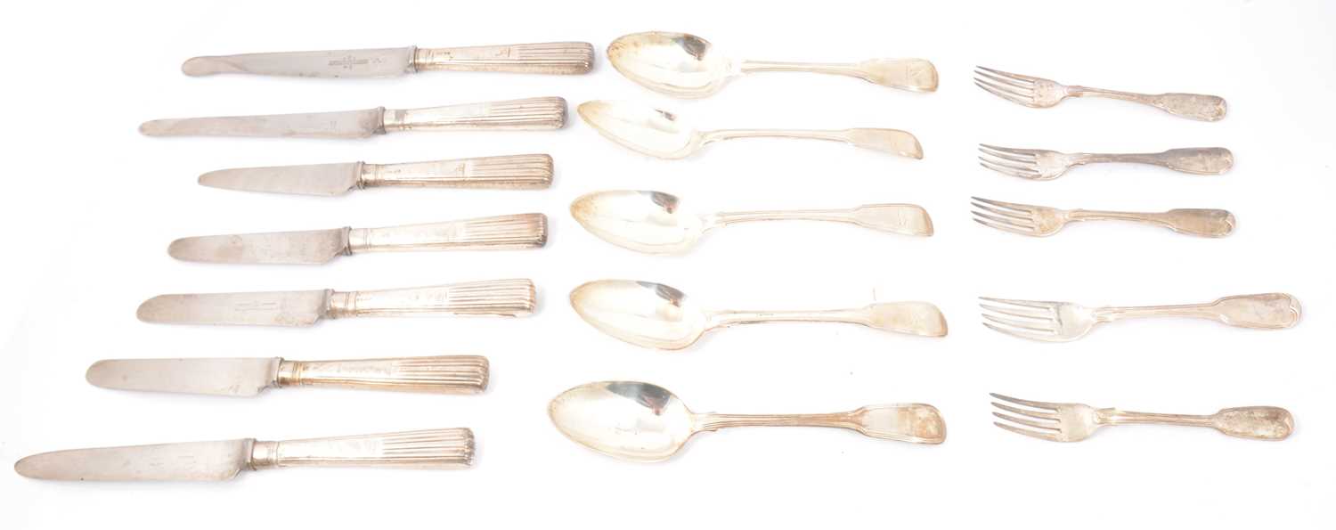 Lot 227 - Silver cutlery, Fiddle and Thread pattern.