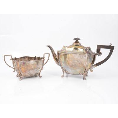 Lot 251 - Silver teapot and sugar bowl, Charles Harris, Birmingham 1904.