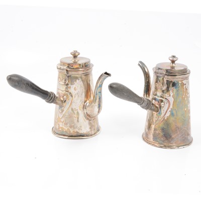 Lot 250 - Pair of silver coffee pots, Harrison Brothers & Howson, Sheffield 1901.