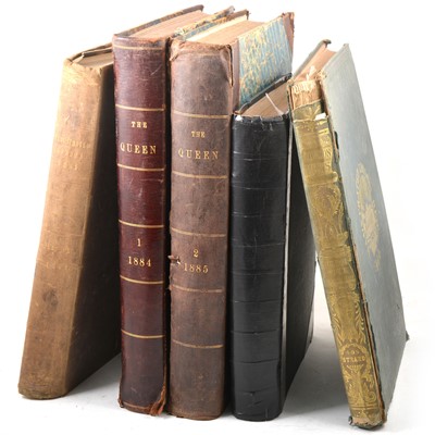 Lot 189 - Two boxes of atlases and bound volumes of 19th century publications