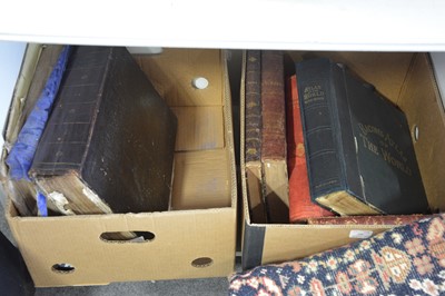 Lot 189 - Two boxes of atlases and bound volumes of 19th century publications