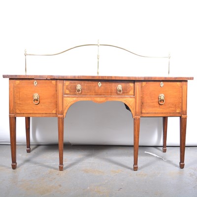 Lot 550 - George III mahogany and inlaid bowfront sideboard