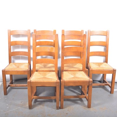 Lot 520 - Modern oak kitchen table and chairs