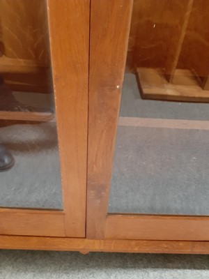 Lot 183 - Oak glazed bookcase