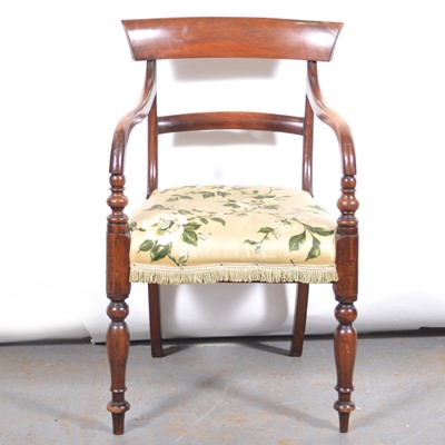 Lot 155 - Victorian mahogany elbow chair.