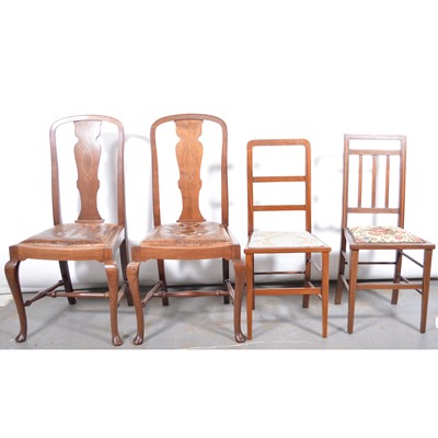 Lot 201 - Pair of mahogany dining chairs and two bedroom chairs