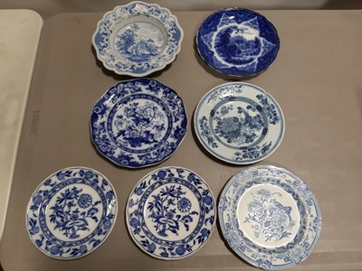 Lot 55 - Chinese blue and white plate and other plates