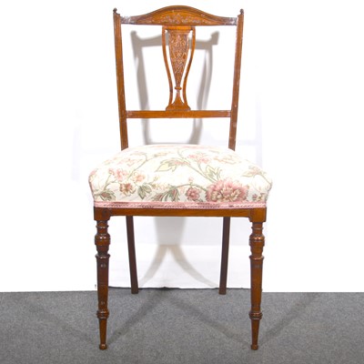 Lot 490 - Edwardian rosewood and inlaid salon chair.