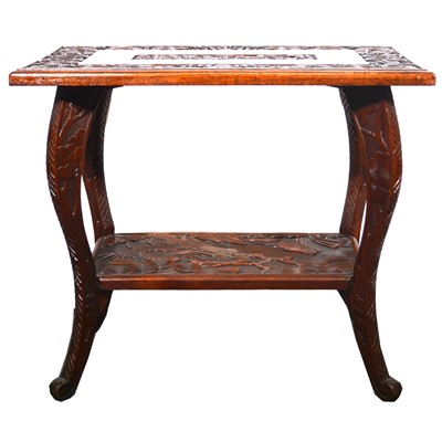 Lot 403 - Chinese carved table, made by Yin Hsing & Co