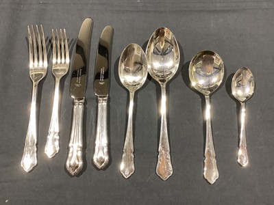 Lot 127 - A silver-plated canteen of cutlery.