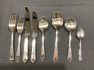 Lot 127 - A silver-plated canteen of cutlery.