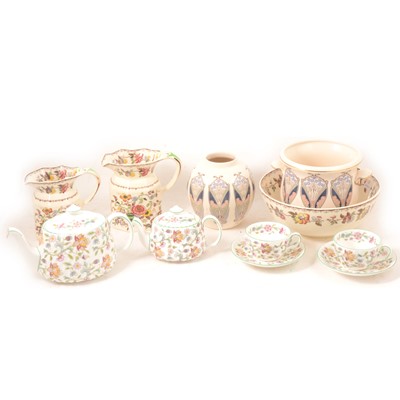 Lot 120 - Minton 'Haddon Hall' pattern part dinner and tea service, and Masons wares.