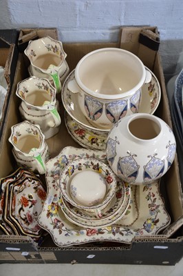 Lot 120 - Minton 'Haddon Hall' pattern part dinner and tea service, and Masons wares.