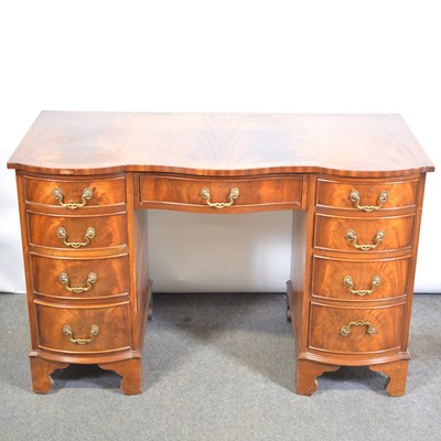 Lot 505 - Reproduction mahogany twin pedestal desk