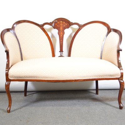 Lot 504 - Edwardian inlaid mahogany settee