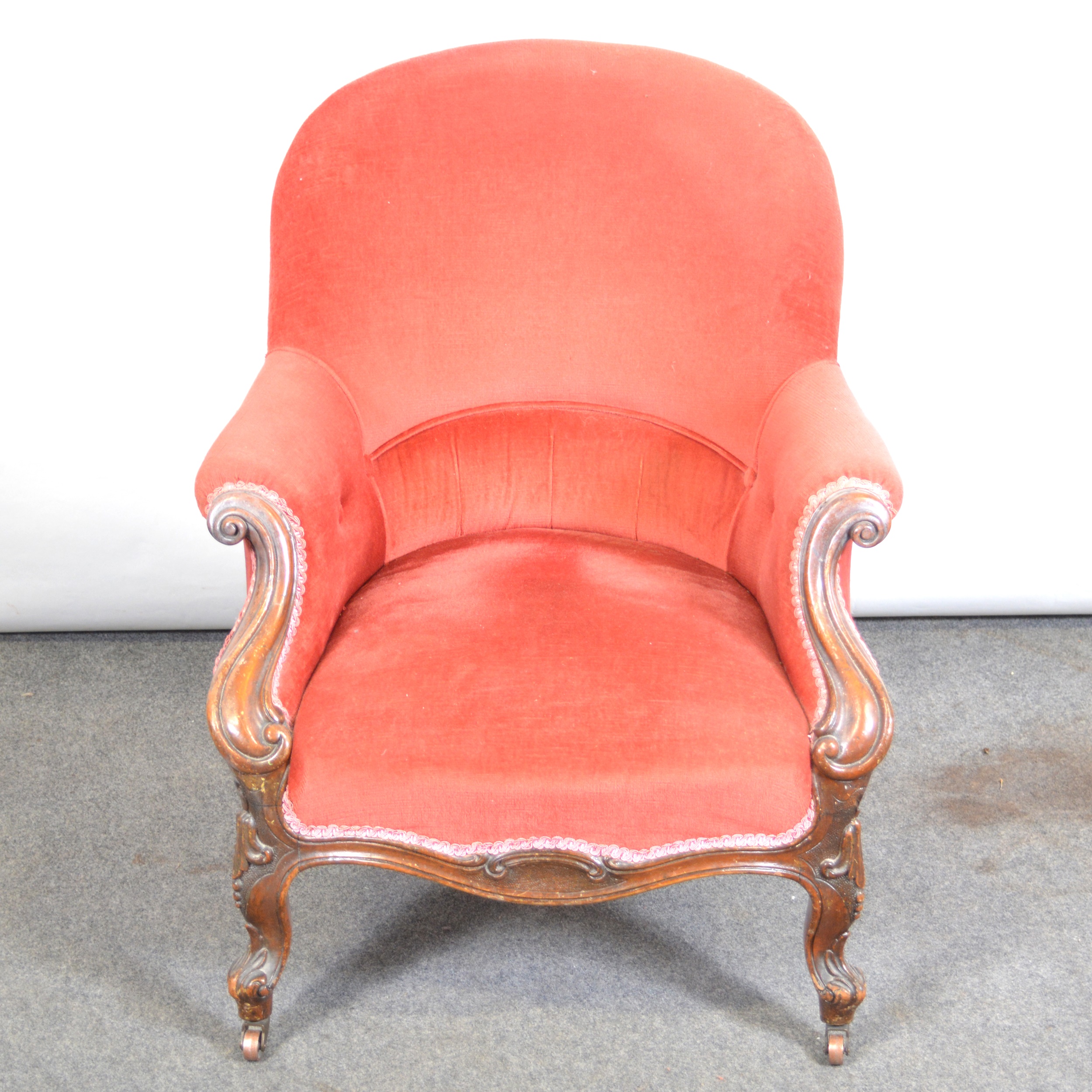 Lot 495 Victorian nursing chair,