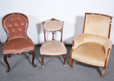 Lot 497 - Early Victorian nursing chair, and two Edwardian nursing chairs