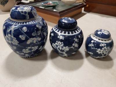 Lot 87 - Chinese blue and white ginger jars.