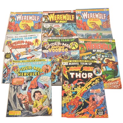 Lot 64 - Twenty-nine bronze-age Marvel and DC comics; including Marvel Team-Up, Werewolf by Night, SGT.Fury etc