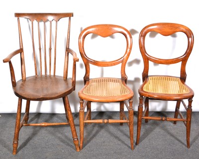 Lot 431 - Three beech chairs