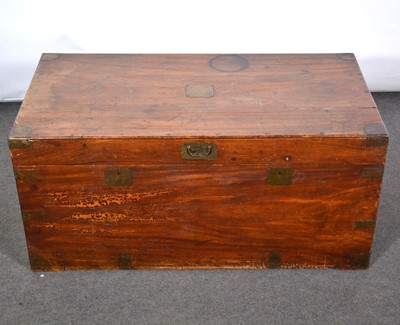 Lot 520A - Teak campaign box, 19th Century