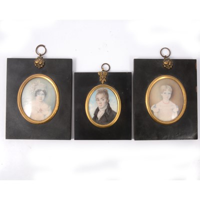 Lot 207 - Three portrait miniatures